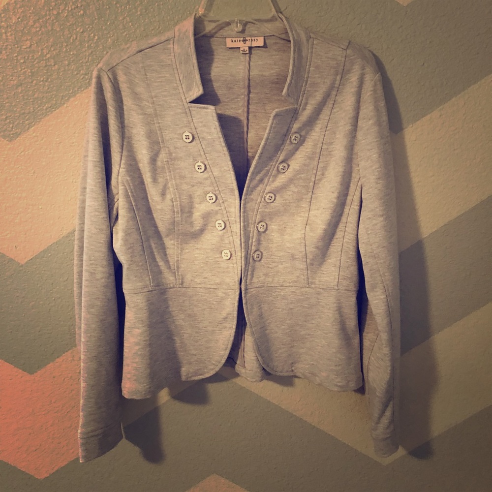 Lightweight gray jacket with buttons